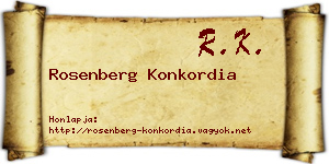 Rosenberg Konkordia névjegykártya